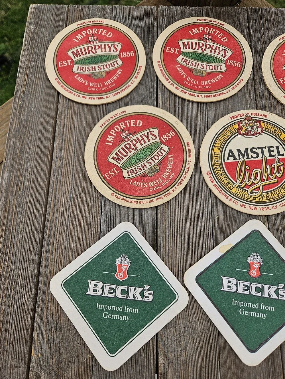 Vintage Beer Coasters Lot Beck's Murphy's Amstel Light Import Bar Coaster Mat